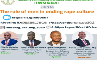 Report of the webinar on ‘The Role of Men in Ending and Preventing Rape Culture’