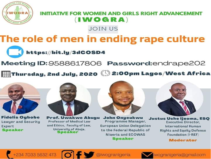 Report of the webinar on ‘The Role of Men in Ending and Preventing Rape Culture’